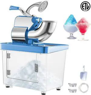 VEVOR Commercial Snow Cone Machine Ice Shaver Ice Crusher Ice Blender Dual Blades Etl