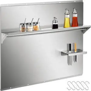 Vevor Range Backsplash With Shelf Stainless Steel Backsplash 30"x31" Wall Shield