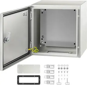 VEVOR 12x12x8'' Carbon Steel Electrical Enclosure Wall Mount Junction Box Ip65