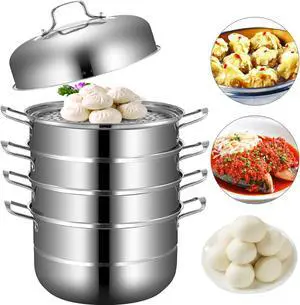 VEVOR 5 Decks Electric Food Steamer Traditional Vegetable Pot Cooker Stackable Baskets