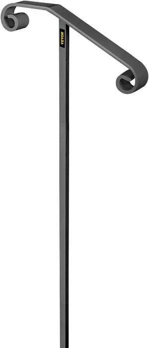 VEVOR Single Post Handrail Wrought Iron 1-2 Steps Gray Concrete Steps Rail Steady