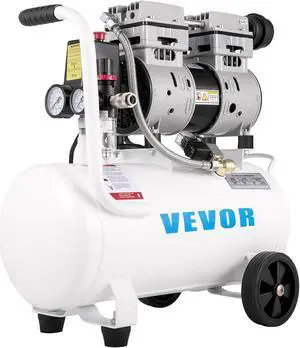 VEVOR Oil Free Air Compressor Air Inflator 750W w/6.6 Gallon Tank Ultra Quiet
