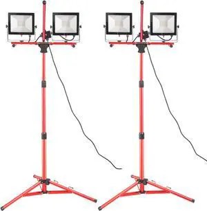VEVOR 2pcs Dual-head Led Work Light 10000 Lumen Led Work Light With Tripod Stand