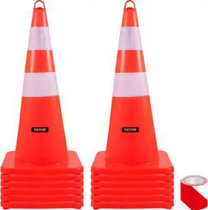 VEVOR 12pcs 28" Orange Safety Traffic Cones Trucks And Road Safe Cone