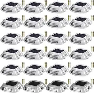 VEVOR 24 Pack Solar Dock Light Solar Power Led Lights Road Driveway Pathway 6 Leds
