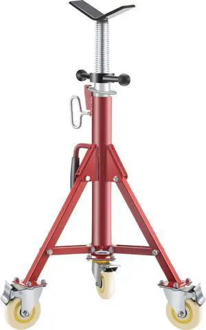 Vevor Pipe Stand Fold-a-jack V-head 28-52 Inch Height 12" Pipe 882 Lb W/casters