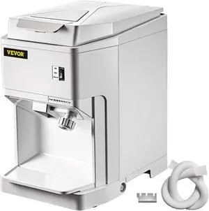 VEVOR Ice Shaver Machine Electric, Shaved Ice Machine Commercial 265 LBS/H, Snow Cone Maker w/Ice Hopper & Lid, 250W Ice Crusher w/Drain Pipe Tabletop