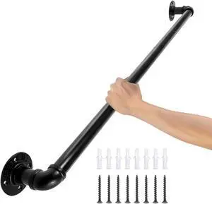 VEVOR Pipe Stair Handrail Staircase Handrail 3 Ft Carbon Steel For Wall Mount