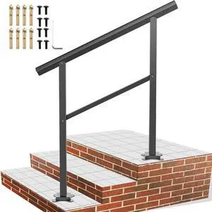 VEVOR Adjustable Stair Handrail Railing Kit 2-3 Steps Aluminum Handrail Outdoor Deck
