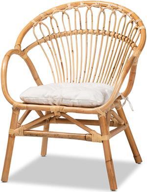 Baxton Studio Benicia Modern Bohemian Natural Brown Rattan Dining Chair