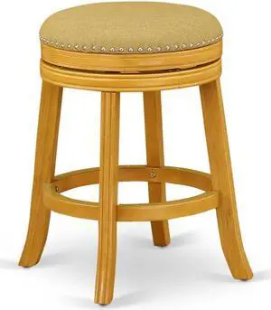 DVS024-416 Devers Swivel Backless Barstool 24'' Seat Height With Oak Leg And F12-16 Pu Leather Vegas Gold DVS024-416 Devers Swivel Backless Barstool 24'' Seat Height With Oak Leg And F12-16 Pu Leather Vegas Gold