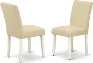 Set of 2 Chairs ABP2T02 Abbott Parson Chair With Linen White Leg And Linen Fabric Light Beige Set of 2 Chairs ABP2T02 Abbott Parson Chair With Linen White Leg And Linen Fabric Light Beige