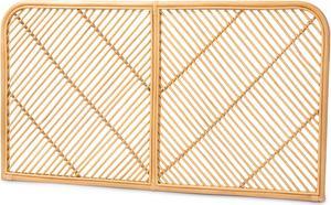 Baxton Studio Sakina Modern Bohemian Natural Brown Rattan Queen Size Wall-mount Headboard