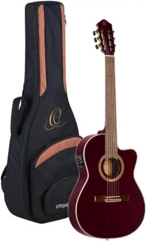 Performer Series Solid Top Thinline Crossover Acoustic-Electric Nylon Classical Guitar with Bag