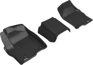 3D MAXpider GMC SIERRA 1500 / CHEVROLET SILVERADO 1500 DOUBLE / CREW BENCH SEAT 2019-2022 KAGU BLACK R1 (3PCS DESIGN)