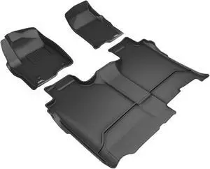 3D MAXpider GMC SIERRA 1500 / CHEVROLET SILVERADO 1500 CREW CAB 5-SEAT 2019-2022 KAGU BLACK R1 R2 (TRIM TO FIT UNDERSEAT BOX)