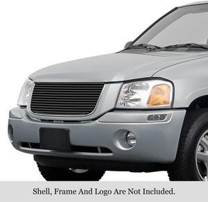 2001-2009 Gmc Envoy Stainless Steel Black Powder Coated Finish 8X6 Horizontal Billet Black Stainless Steel Billet Grille