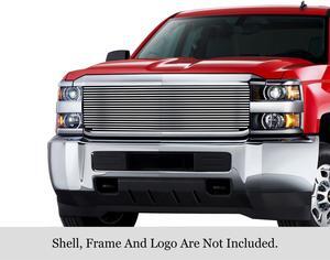2015-2019 Chevy Silverado 2500 Hd /2015-2019 Chevy Silverado 3500 Hd 304 Stainless Steel Polished Finish 8X6 Horizontal Billet Stainless Steel Billet Grille