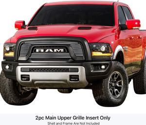 2015-2018 Ram 1500 Rebel Stainless Steel Polished Finish 8X6 Horizontal Billet Stainless Steel Billet Grille