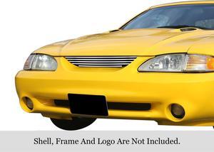 1994-1998 Ford Mustang 304 Stainless Steel Polished Finish 8X6 Horizontal Billet Stainless Steel Billet Grille