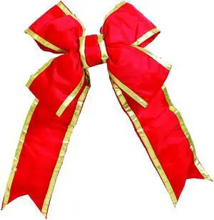 Vickerman 36" x 45" Red-Gold Nylon Out Bow 9" Sz - L130436 Vickerman 36" x 45" Red-Gold Nylon Out Bow 9" Sz - L130436