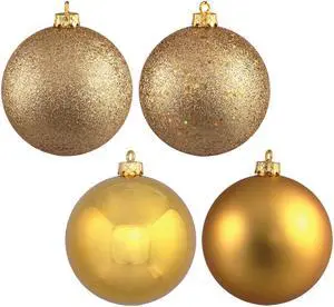 Vickerman 6" Gold 4 Finish Ball Asst 4/Bag - N591508DA