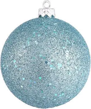 Vickerman 6" Baby Blue Sequin Ball Drilled 4/Bag - N591532DQ
