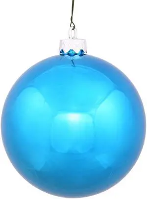 Vickerman 8" Turquoise Shiny Ball UV Drilled Cap - N592012DSV