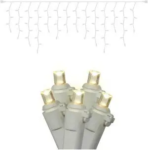 Vickerman 70Lt LED WmWht/WW W-A Twinkle Icicle Ec - X6W3401