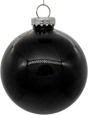 6" Black Glitter Clear Ball 4/bag