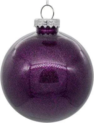 6" Plum Glitter Clear Ball 4/bag