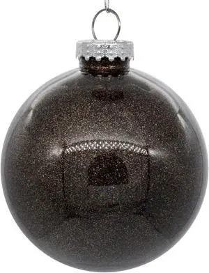 6" Chocolate Glitter Clear Ball 4/bag