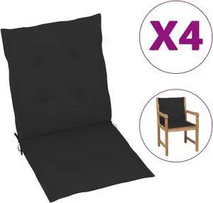 vidaXL Garden Chair Cushions 4 pcs Black 39.4"x19.7"x1.6"
