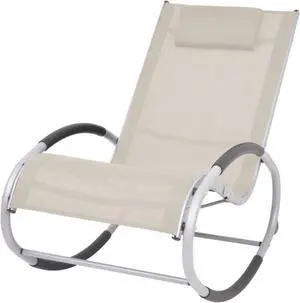 vidaXL Outdoor Rocking Chair Cream Textilene