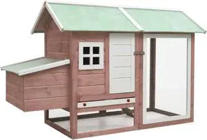 vidaXL Chicken Cage Mocha 66.9"x31.9"x43.3" Solid Pine & Fir Wood vidaXL Chicken Cage Mocha 66.9"x31.9"x43.3" Solid Pine & Fir Wood