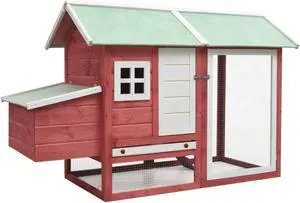 vidaXL Chicken Cage Red 66.9"x31.9"x43.3" Solid Pine & Fir Wood vidaXL Chicken Cage Red 66.9"x31.9"x43.3" Solid Pine & Fir Wood