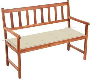 vidaXL Garden Bench with Cushion 47.2" Solid Acacia Wood vidaXL Garden Bench with Cushion 47.2" Solid Acacia Wood