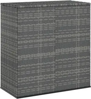 vidaXL Patio Cushion Box PE Rattan Grey
