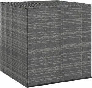 vidaXL Patio Cushion Box PE Rattan Grey