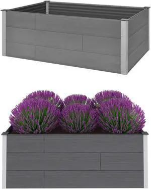 vidaXL Garden Raised Bed WPC 59.1"x39.4"x21.3" Gray
