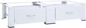 vidaXL Washing and Drying Machine Pedestal with Pull-out Shelves White