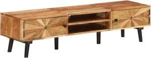 vidaXL TV Cabinet 57.1"x13.8"x13.8" Solid Acacia Wood
