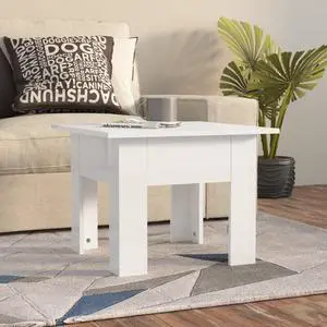 vidaXL Coffee Table High Gloss White 21.7"x21.7"x16.5" Chipboard