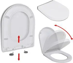 vidaXL Soft-close Toilet Seat with Quick-release Design White Square