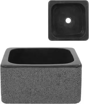 vidaXL Sink 11.8"x11.8"x5.9" Riverstone Black