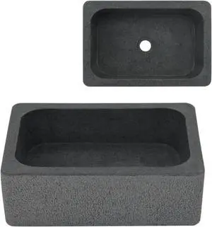vidaXL Sink 17.7"x11.8"x5.9" Riverstone Black