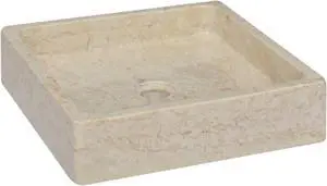 vidaXL Sink Cream 15.7"x15.7"x3.9" Marble