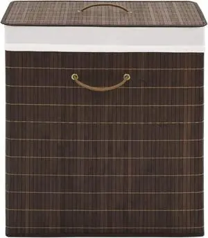 vidaXL Bamboo Laundry Bin Rectangular Dark Brown vidaXL Bamboo Laundry Bin Rectangular Dark Brown