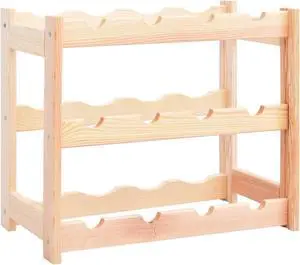 vidaXL Wine Rack for 12 Bottles Pinewood