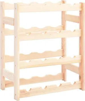vidaXL Wine Rack for 16 Bottles Pinewood